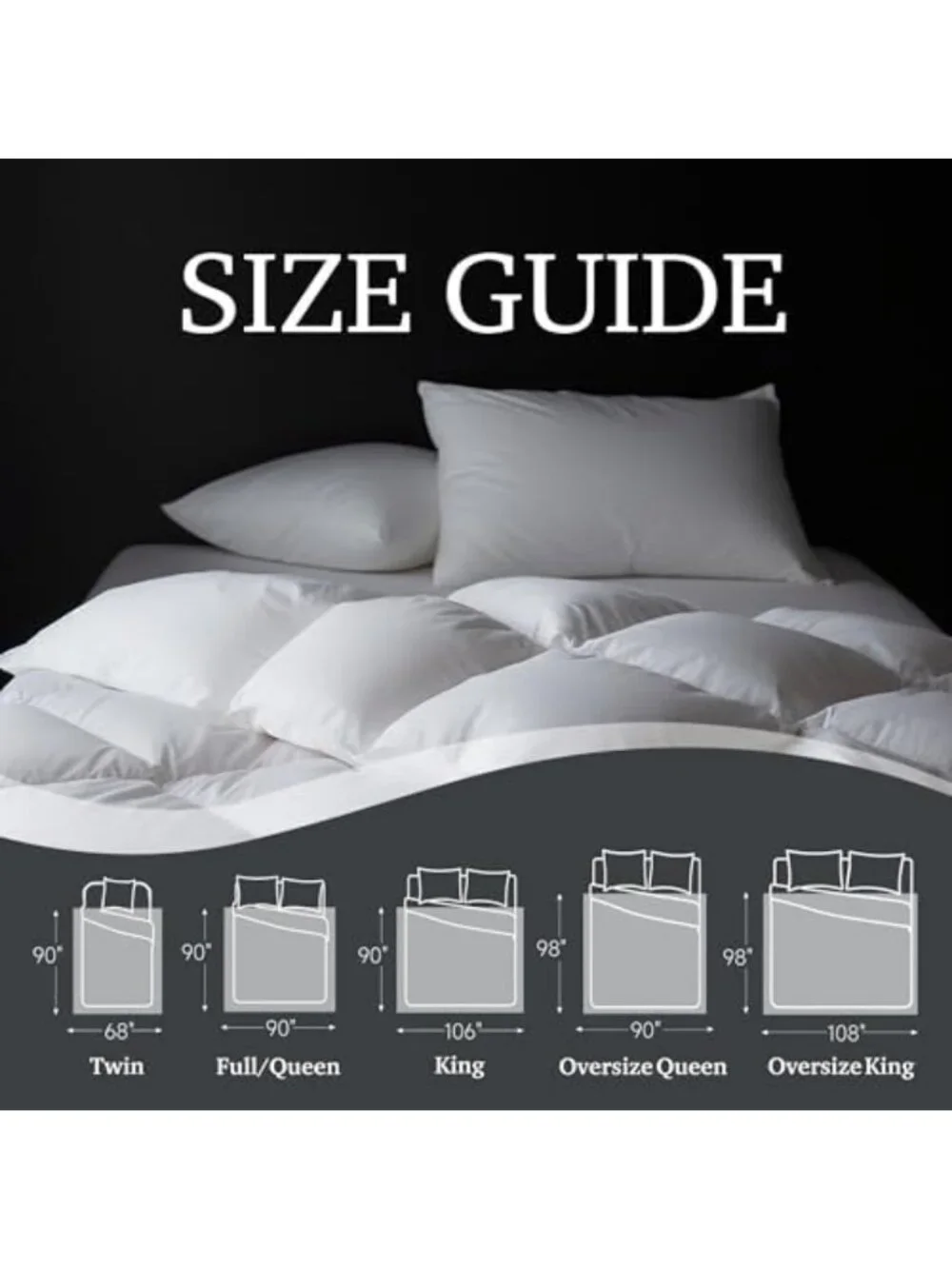 Luxury White Goose Down Comforter - Soft, Cozy, Full/Queen Size Bedding